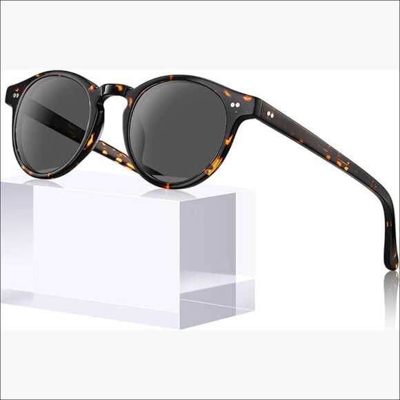 Small Face Polarized Sunglasses Round Acetate Frame UV400 Protection main image 6